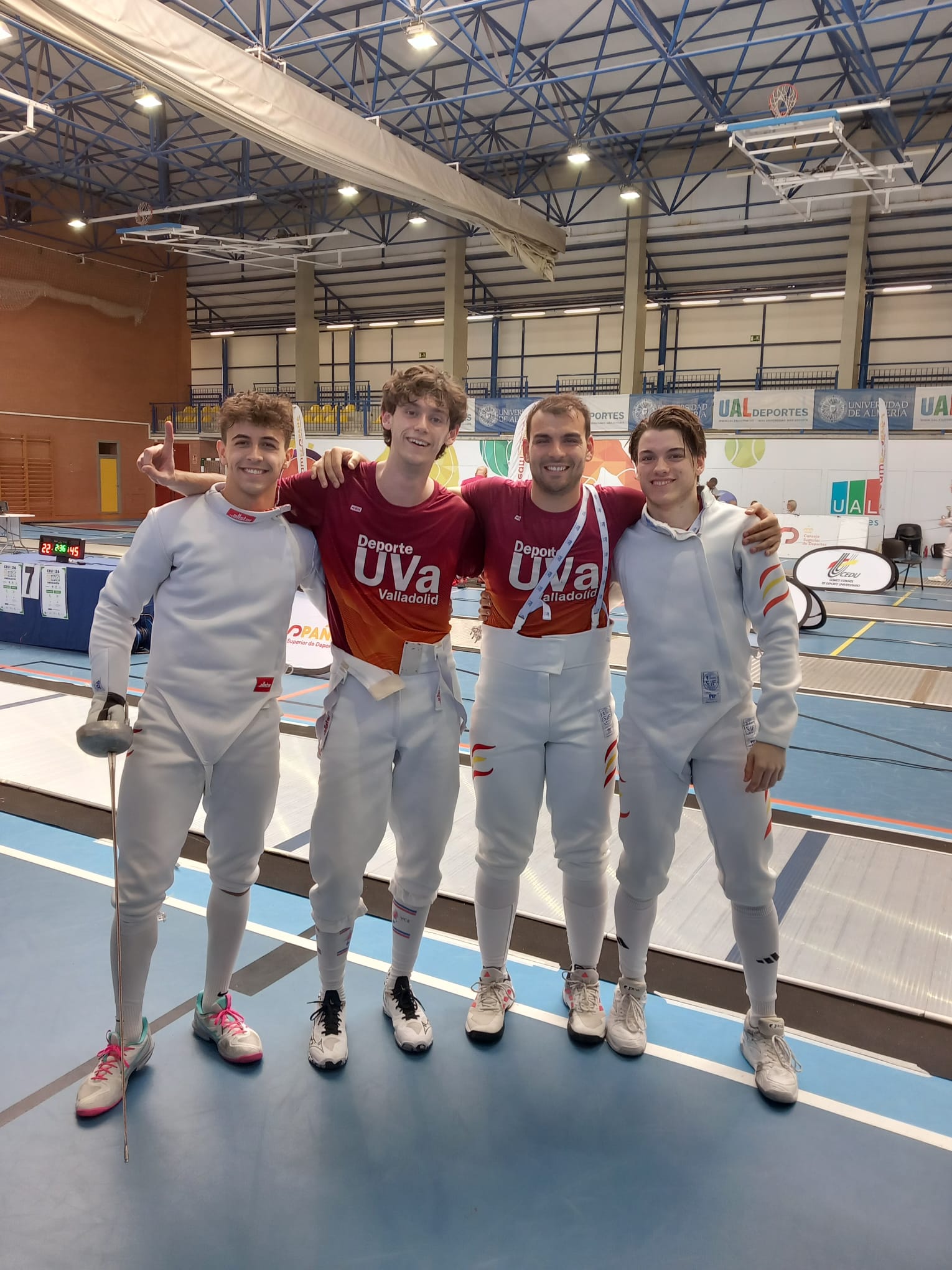 Esgrima. Equipo masculino de esgrima: Jose Miguel Martín, Juan Pérez, Aleix Jiménez y Pau Gili