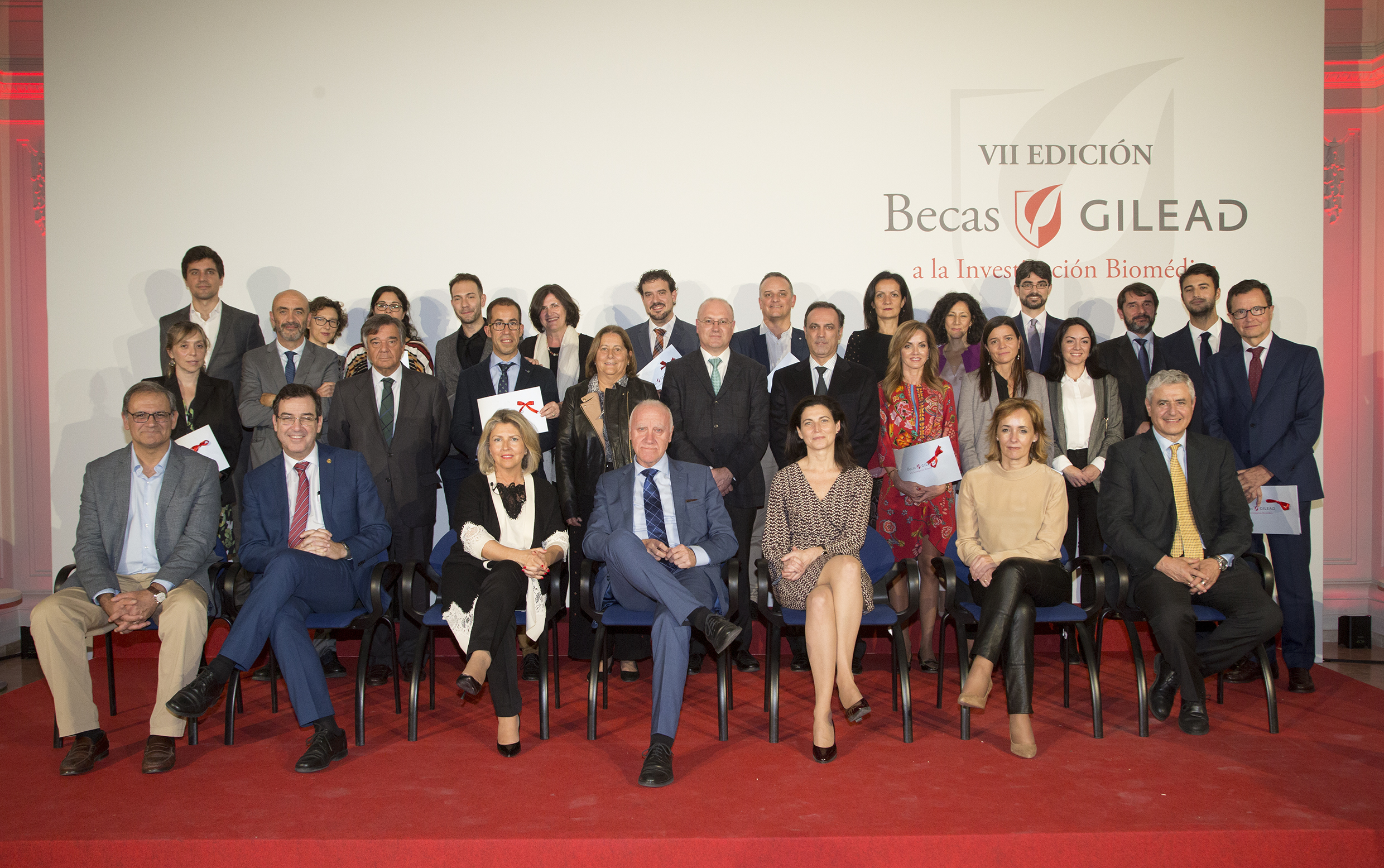 Los responsables de los proyectos de investigación reconocidos en la VII edición de las becas Gilead