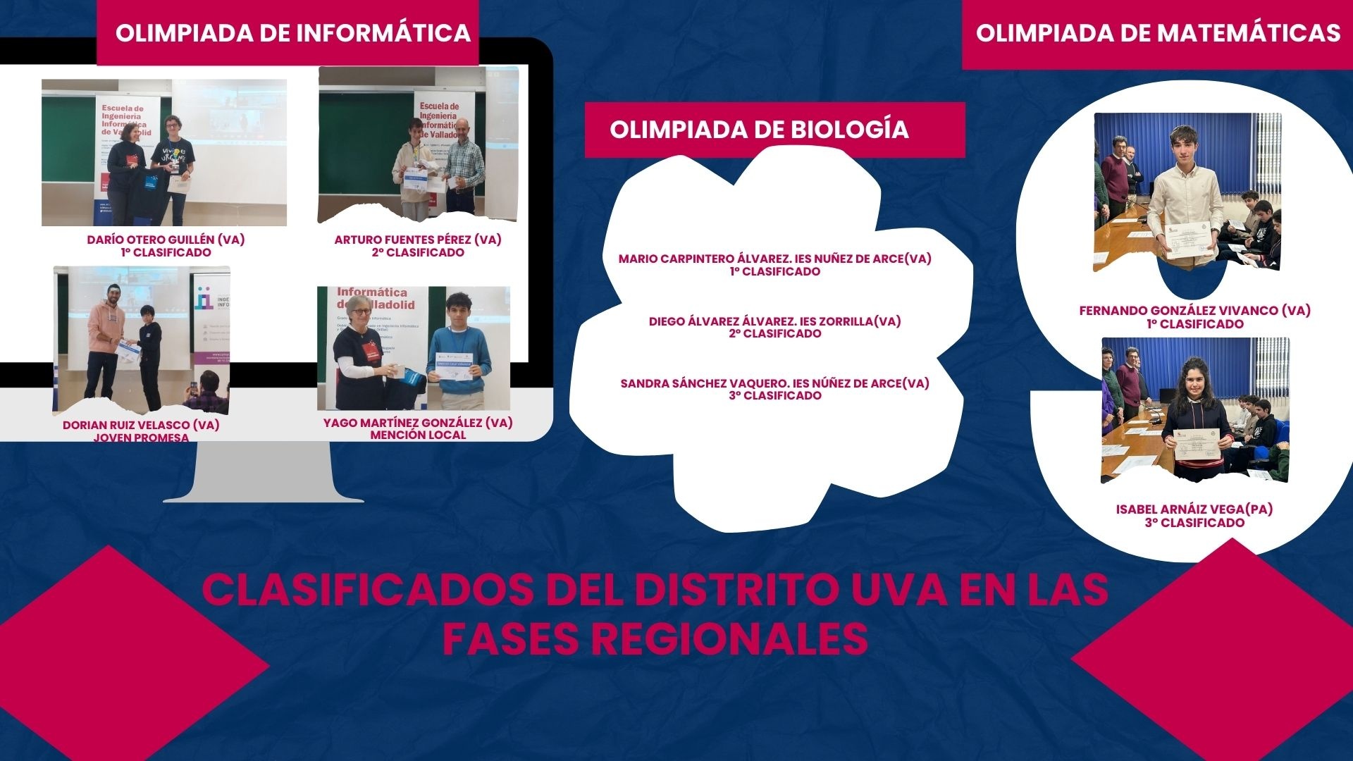 Premiados en las respectivas olimpiadas