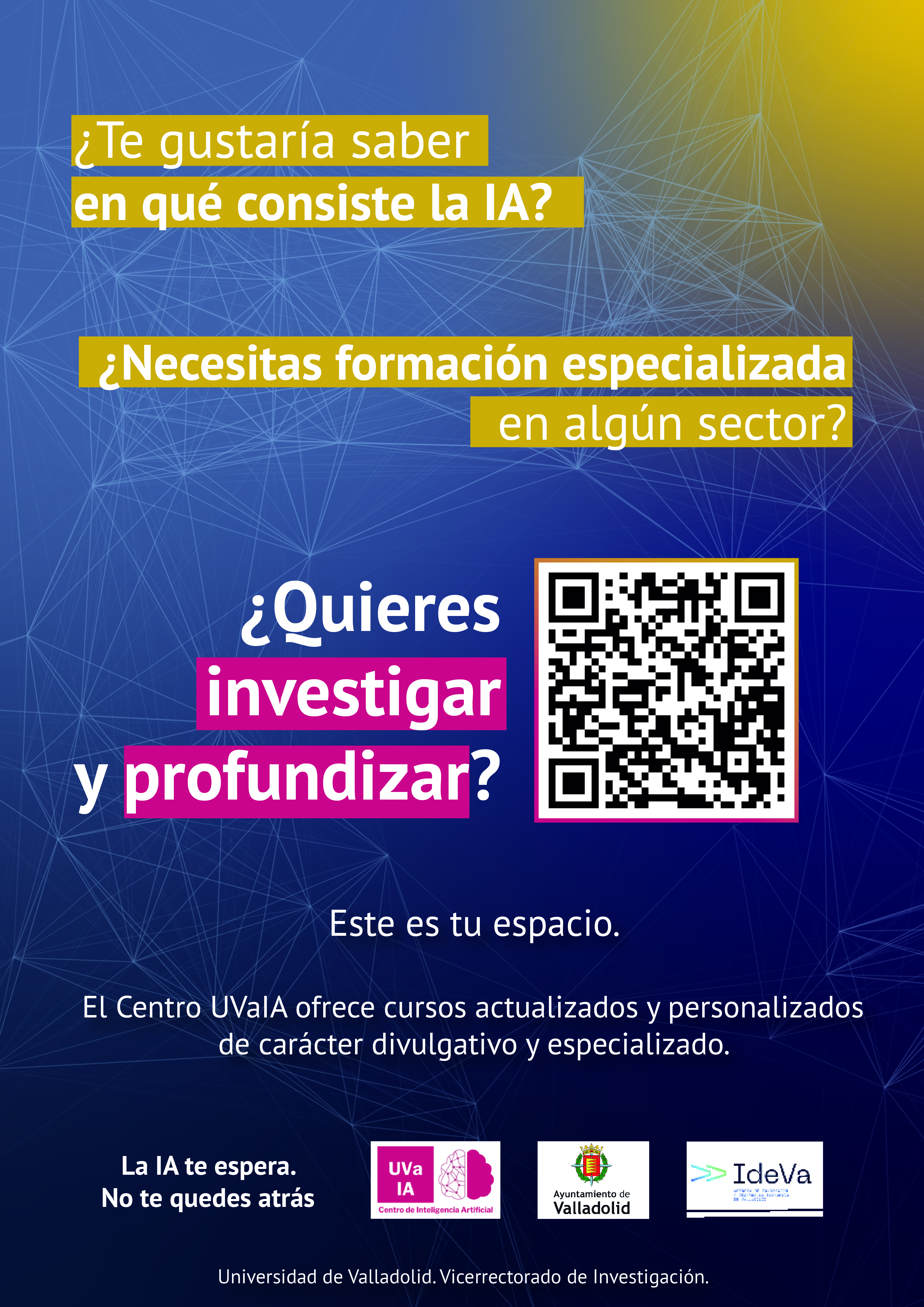 De izquierda a derecha: David Escudero, director de UVaIA; Jesús Julio Carnero, alcalde de Valladolid; Antonio Largo, rector de la UVa; Víctor Caramanzana, presidente de la Cámara de Comercio.