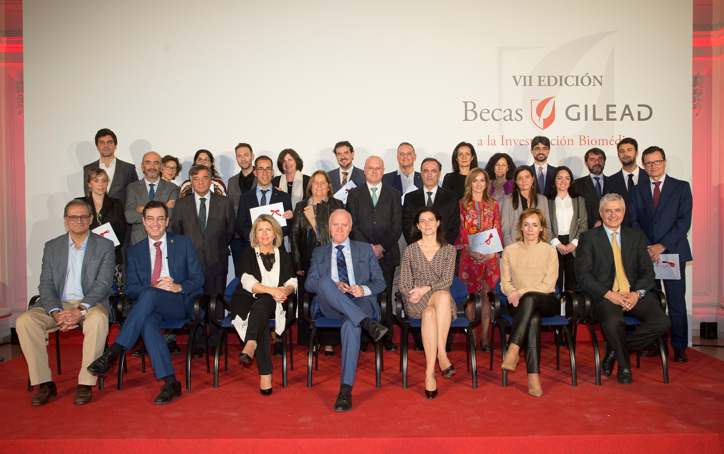 Los responsables de los proyectos de investigación reconocidos en la VII edición de las becas Gilead