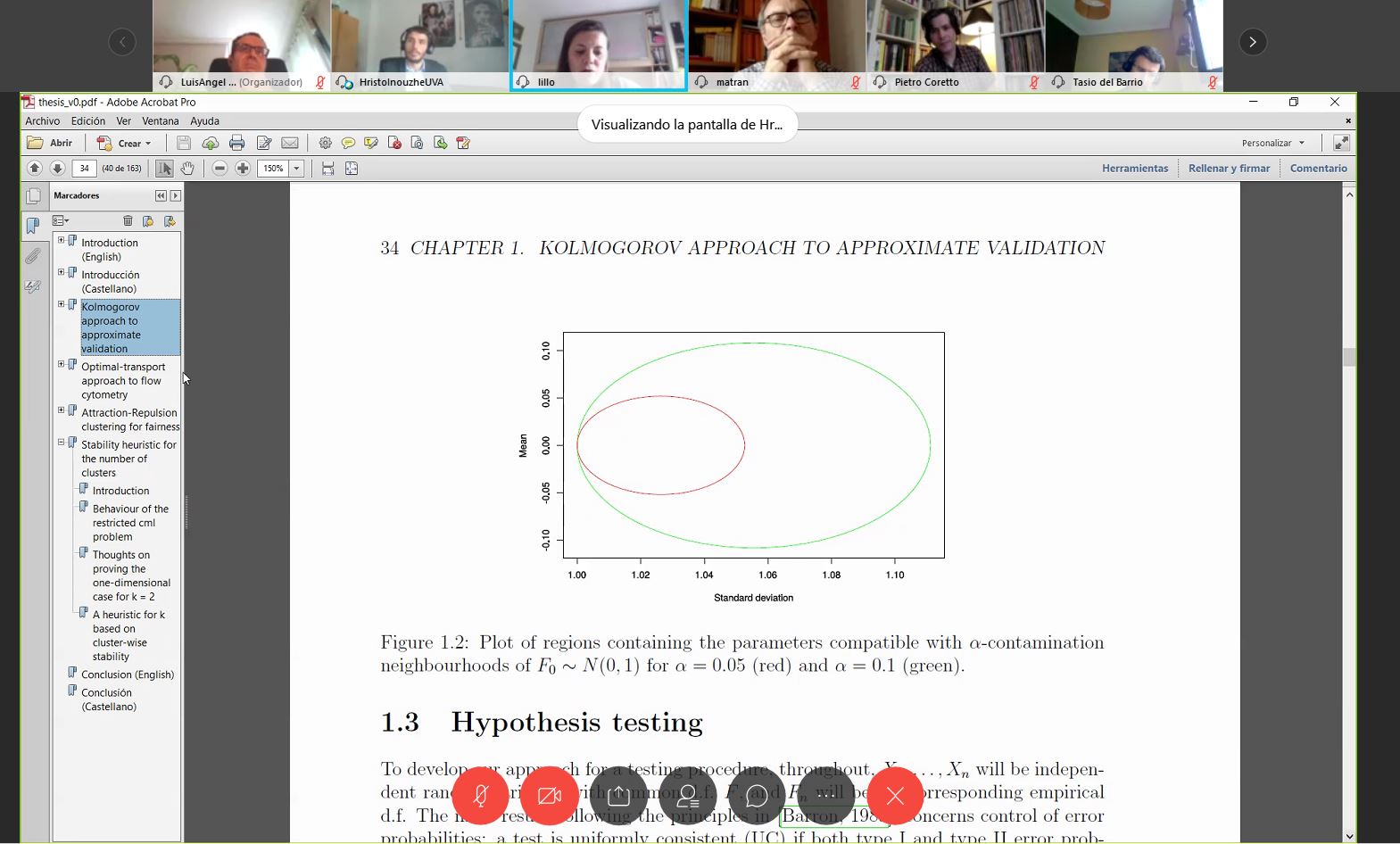Otra imagen de la lectura de la primera tesis doctoral por videoconferencia en la UVa