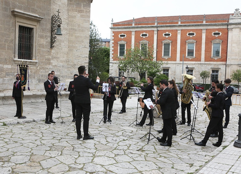 Acto solemne del izado de la bandera de Europa en el Palacio de Santa Cruz