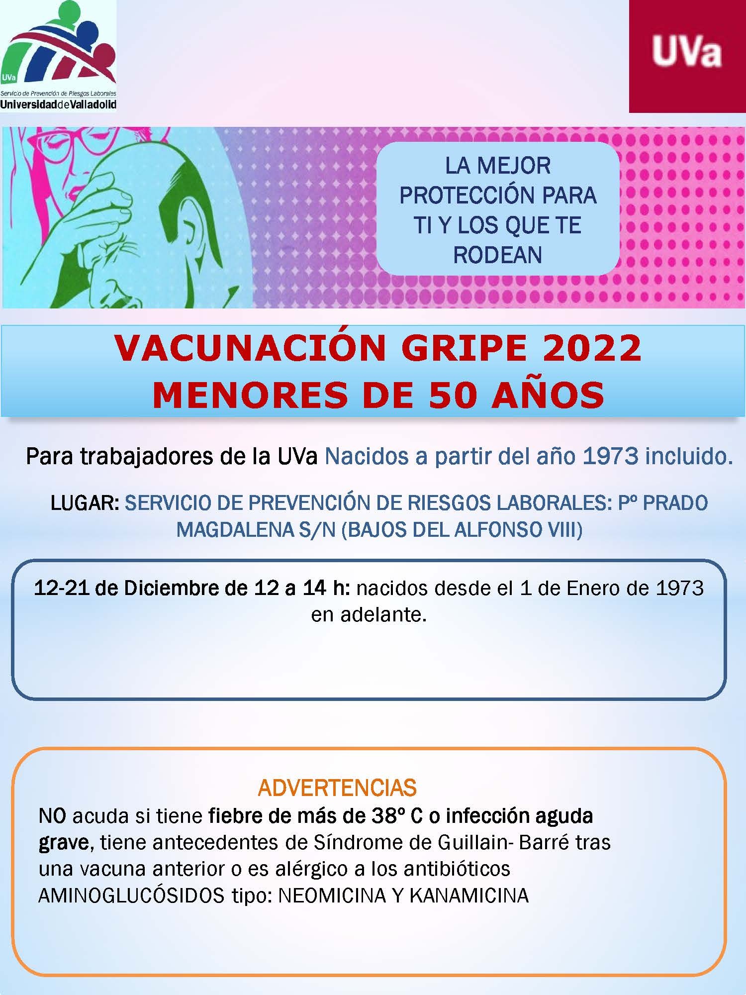 Vacunación menores de 50 años en Valladolid
