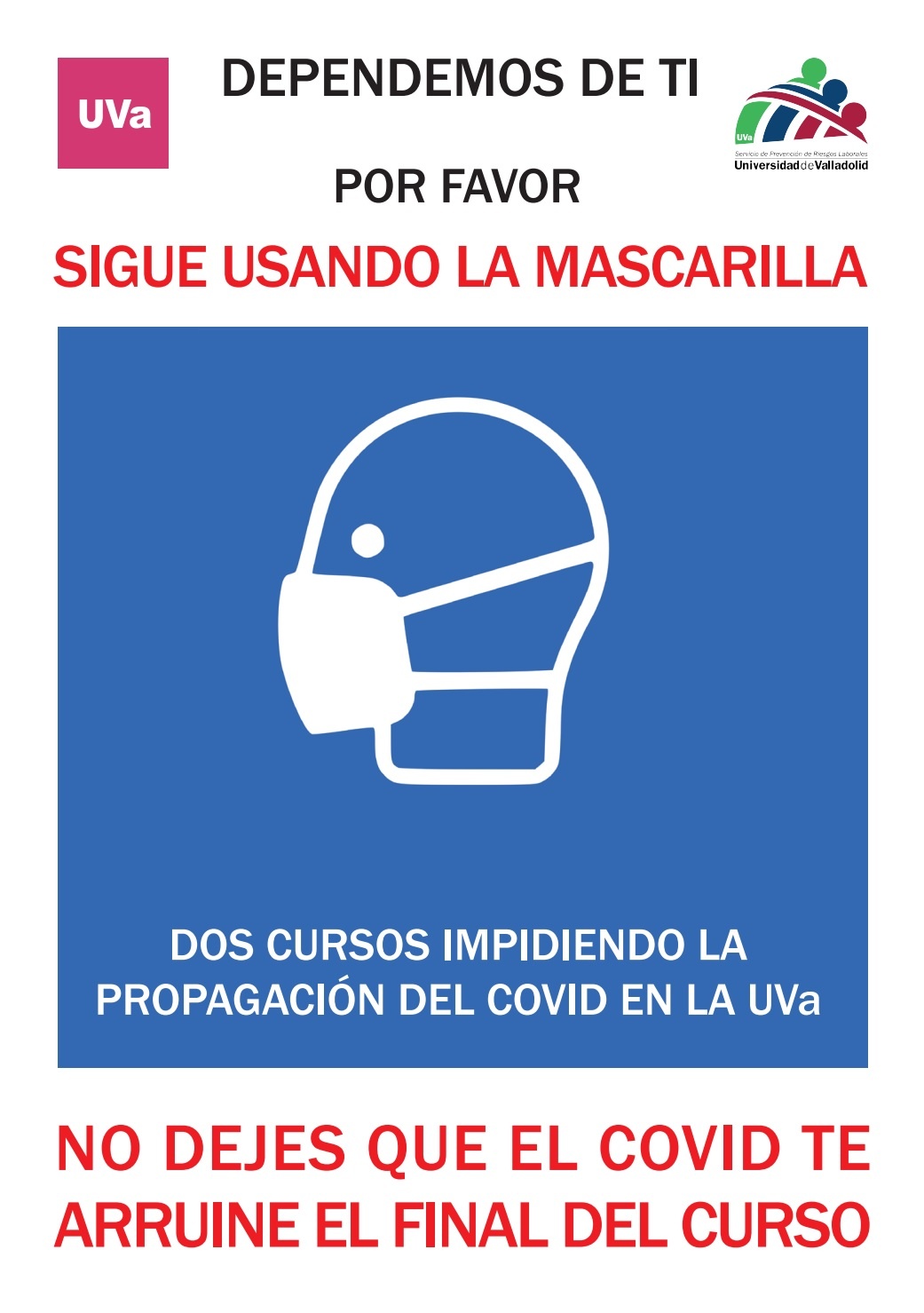 Postura de la UVa respecto del uso de las mascarillas en las instalaciones universitarias
