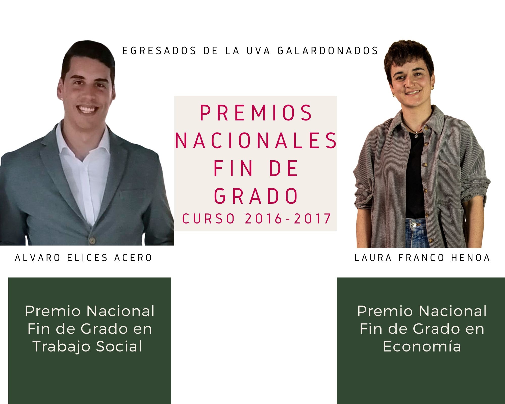 Álvaro Elices Acero y Laura Franco Henao, premiados por el Ministerio de Educación por el curso 2016-2017