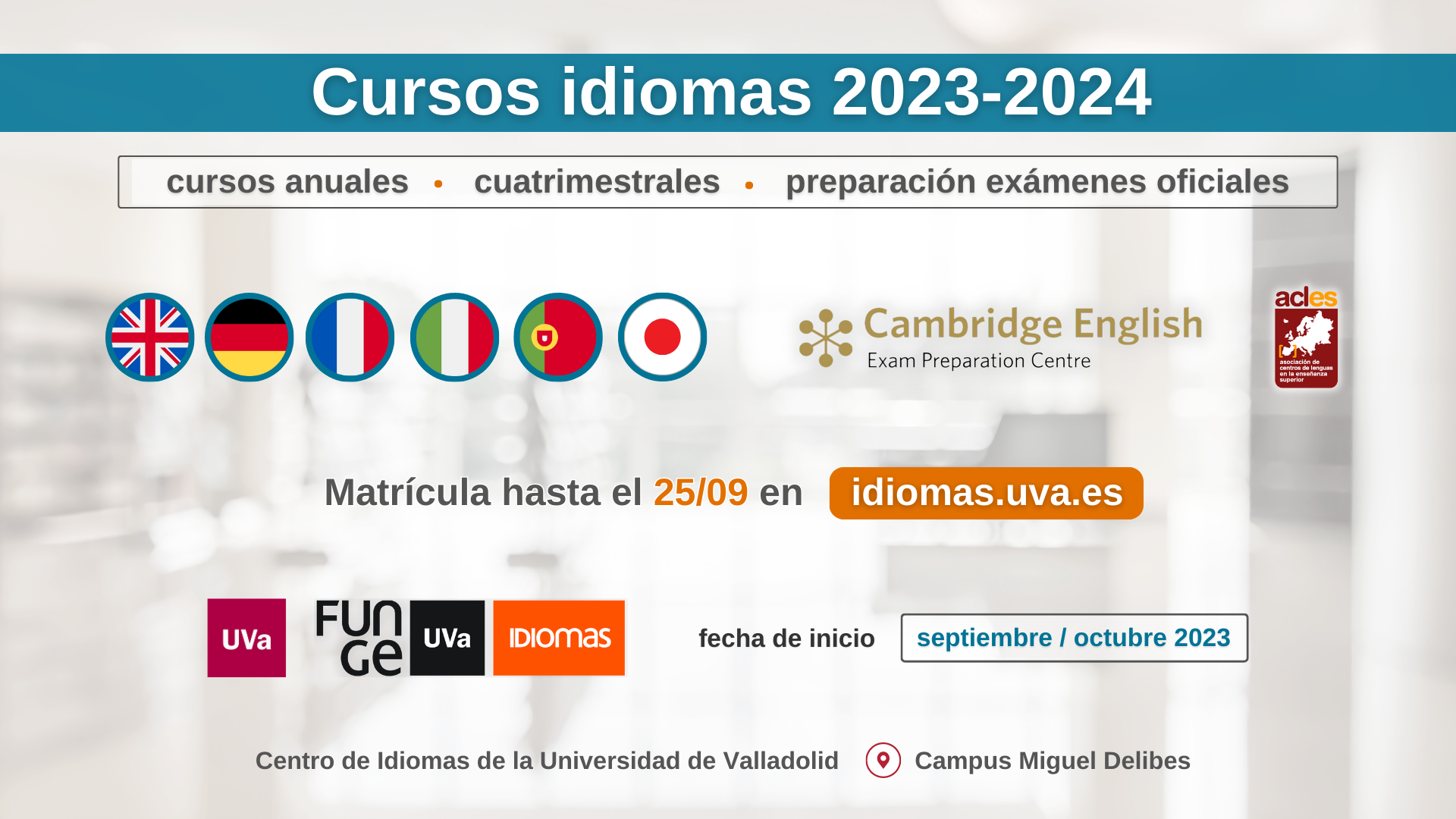 ¡Matricúlate en los cursos de idiomas!
