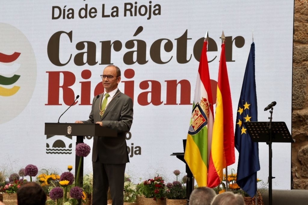 Miguel Ibáñez Rodríguez, durante la entrega del premio "Riojano ilustre" en 2021