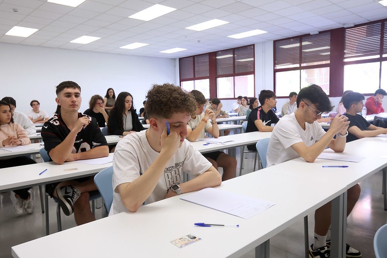 Estudiantes durante la prueba EBAU celebrada del 5 al 7 de junio