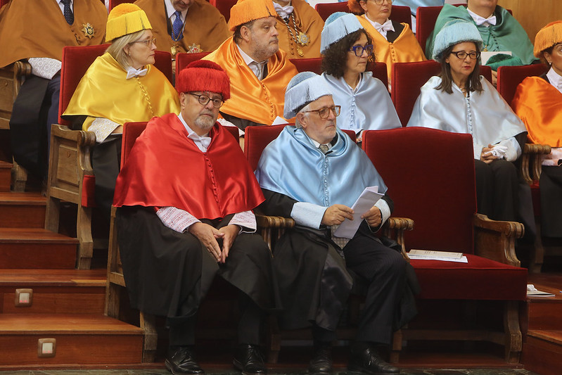 Fernando Rey y Javier Blasco, durante el acto académico