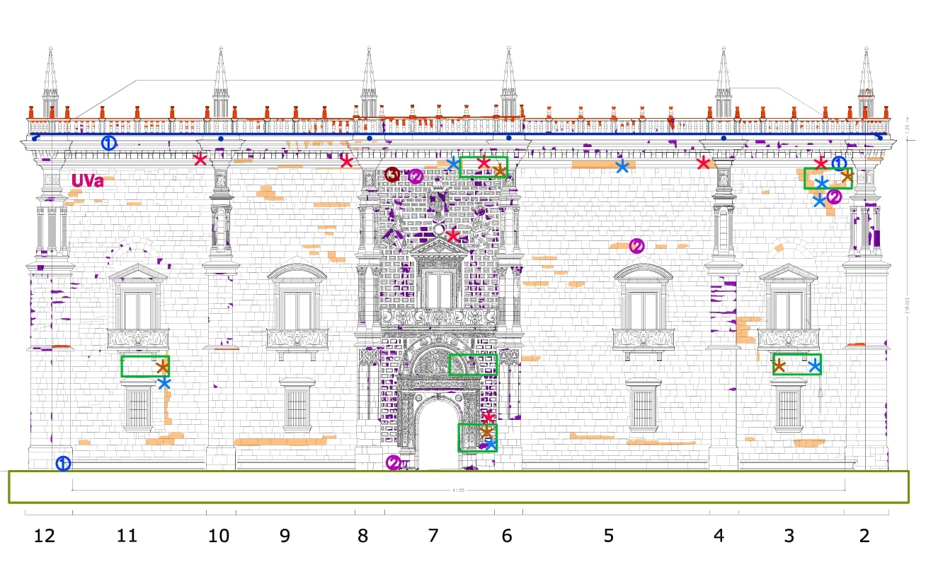 Mapa de intervención de la fachada del Palacio de Santa Cruz