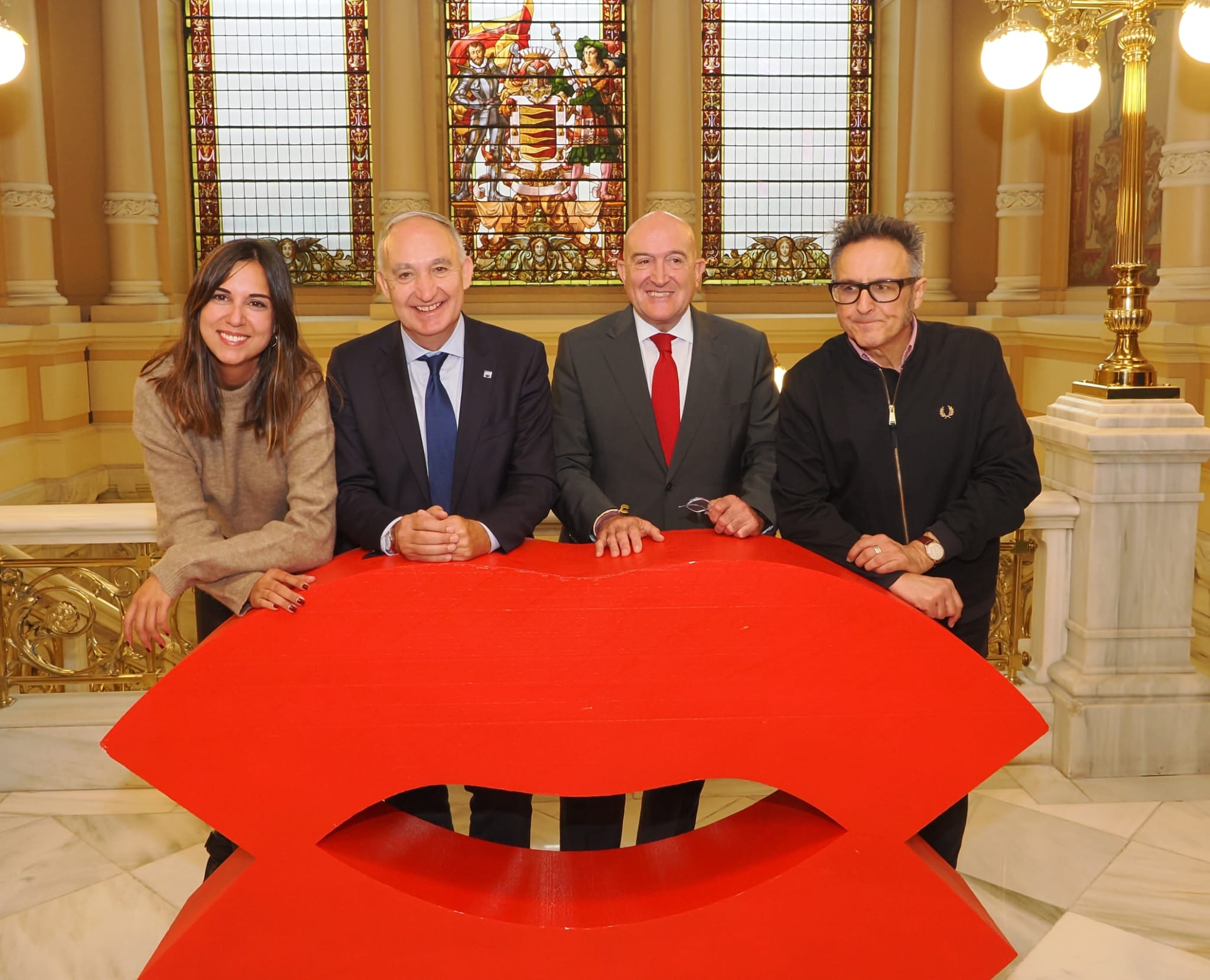 El rector de la Universidad de Valladolid (segundo por la izquierda), junto a la concejala de Turismo, Eventos y Marca Ciudad, el alcalde y el director de SEMINCI, el pasado miércoles durante la presentación del festival de cine