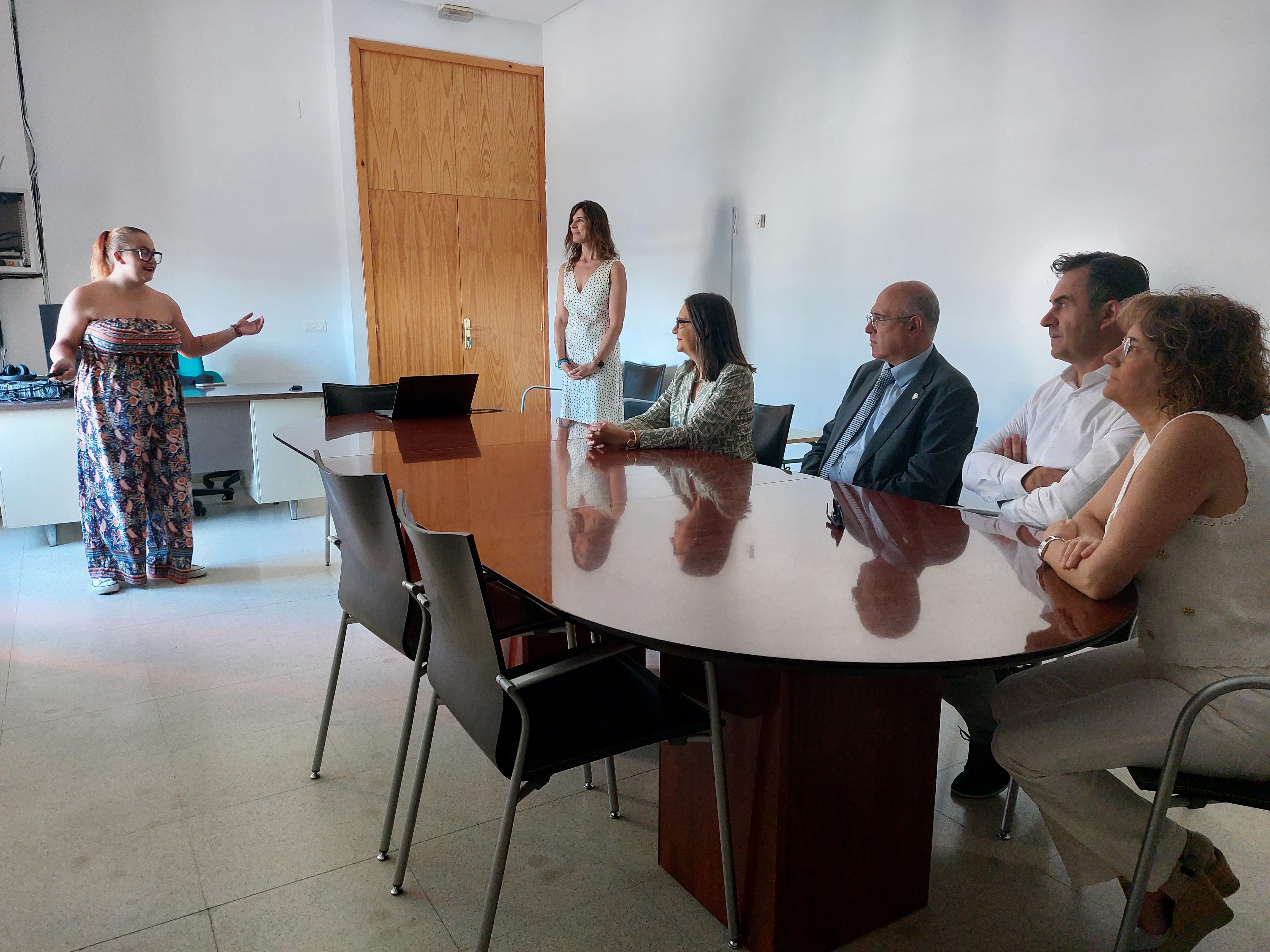 Paula Esteban, durante la presentación de su trabajo