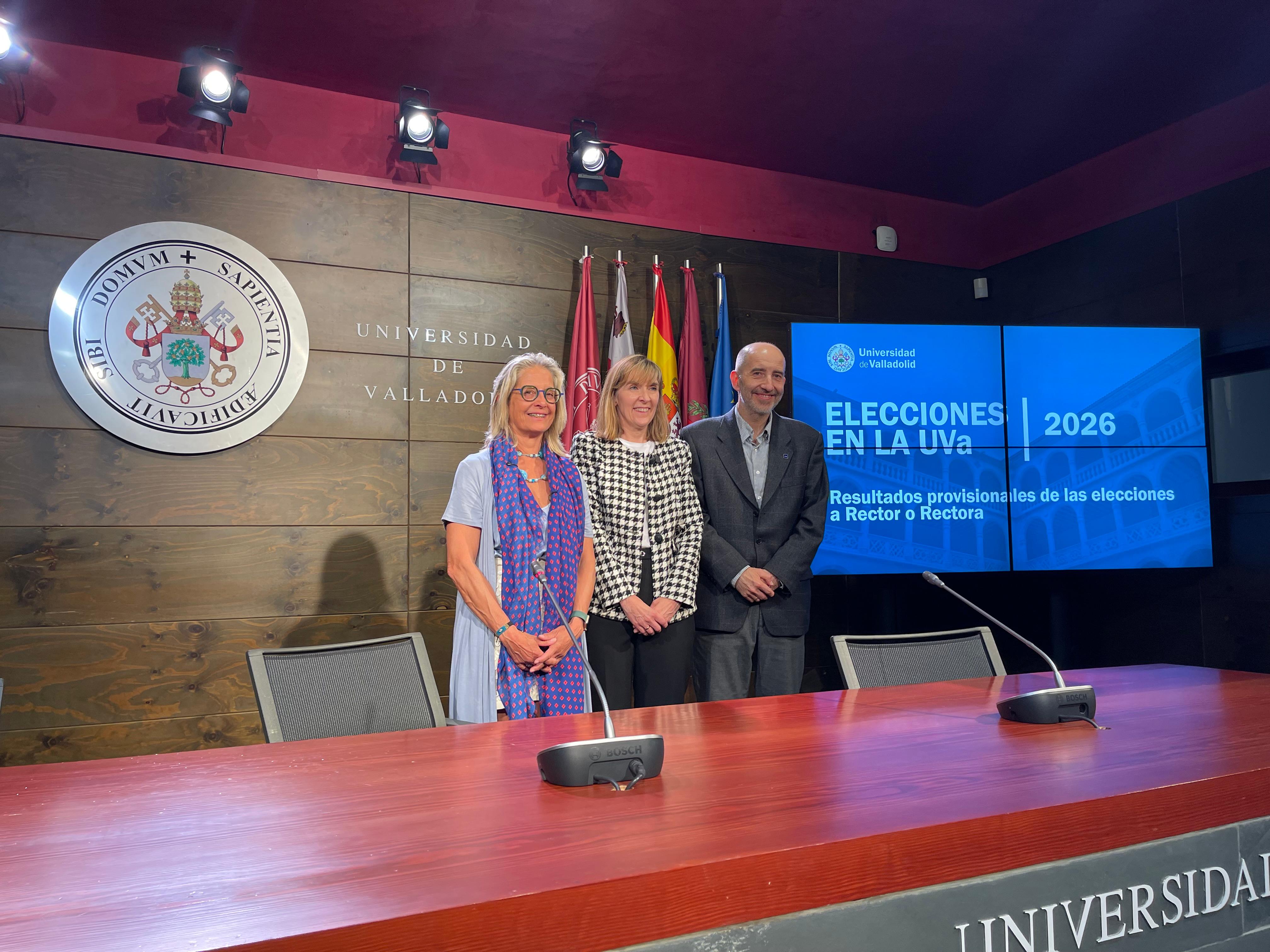 Los tres candidatos, Pilar Garcés, Carmen Camarero y Carlos Alberola