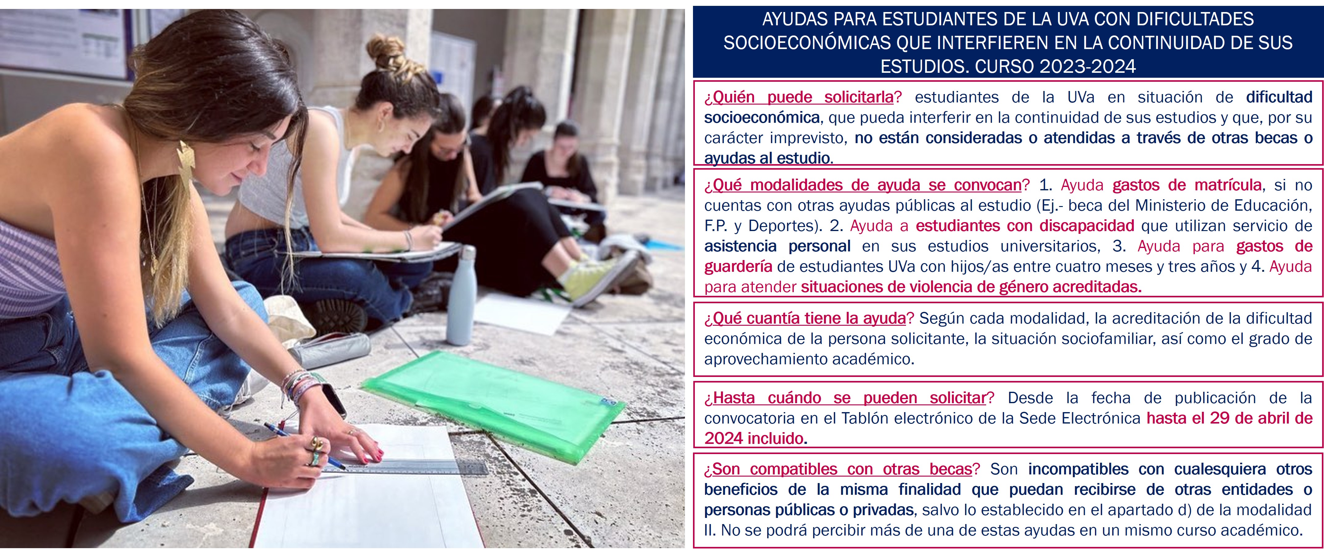 La UVa convoca ayudas para estudiantes con dificultades socioeconómicas