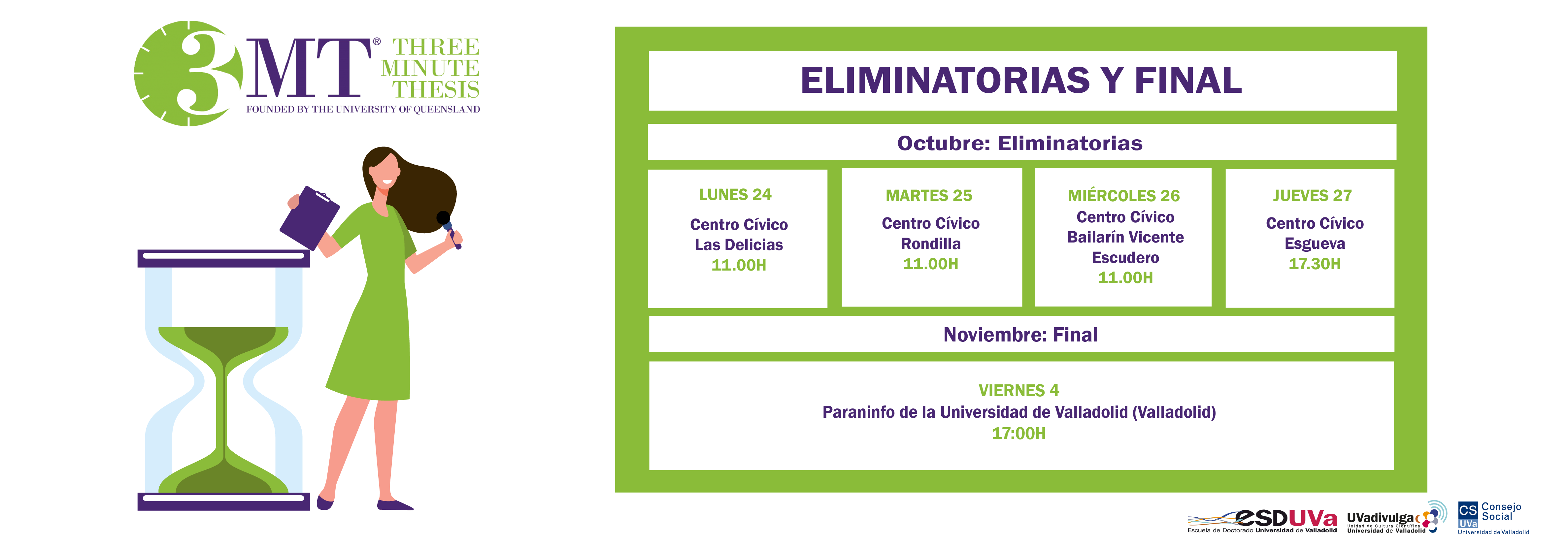 El concurso divulgativo Three Minute Thesis vuelve con cuatro sesiones en centros cívicos de Valladolid