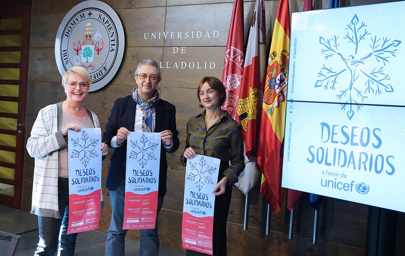 Amelia Aguado, Javier García Medina y Carmen Vaquero, durante la presentación del concierto a favor de Unicef