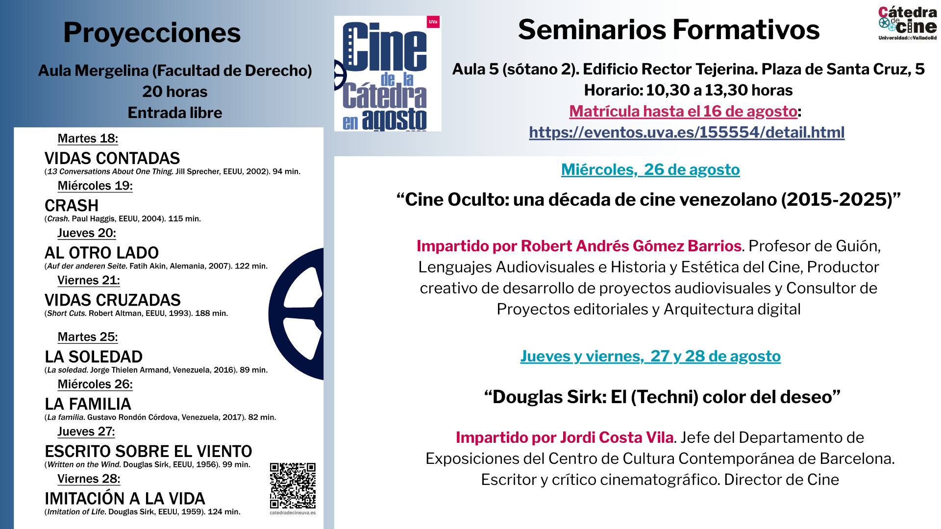 Oferta de cine durante el mes de agosto
