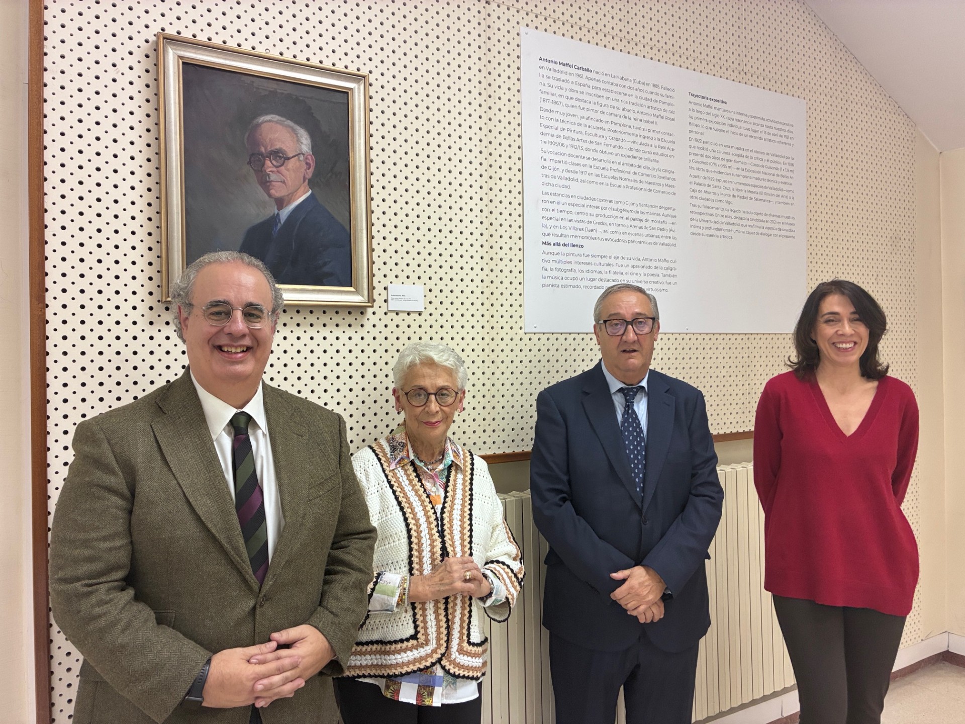 De izquierda a derecha, José Antonio Salvador Insúa, Pilar Maffei, San Miguel Montorio e  Irune Fiz Fuertes, en la presentación de la exposición