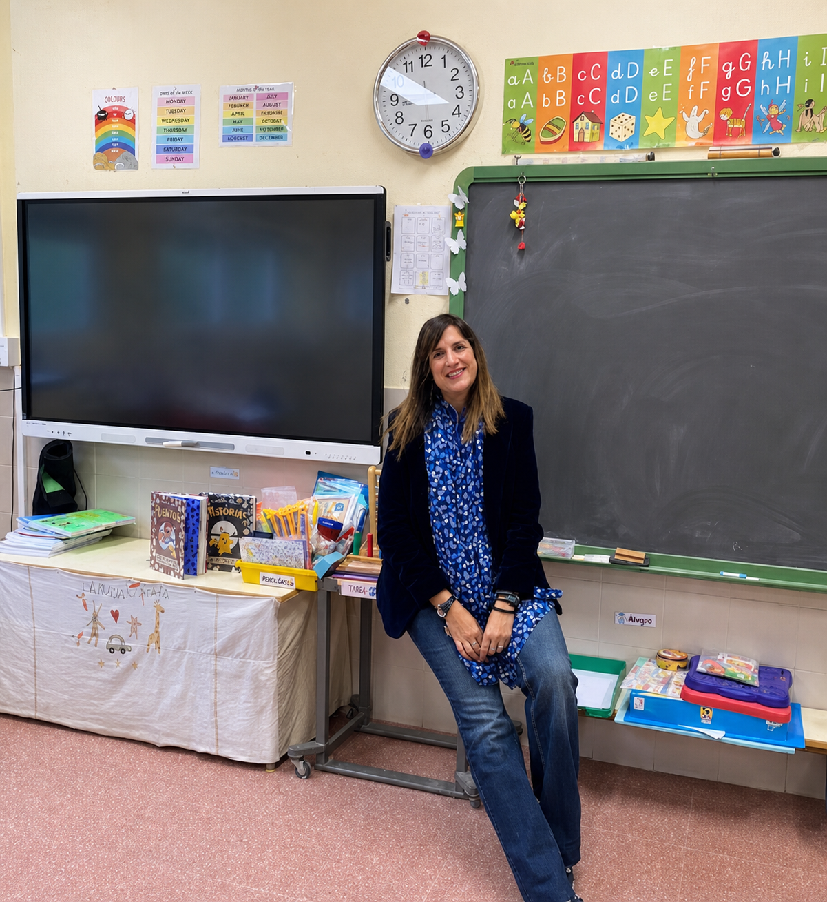 Mercedes Carpintero, en una imagen tomada en el aula