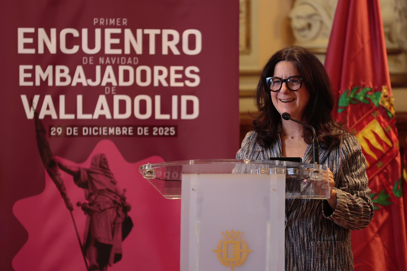 Almudena Sevilla durante su nombramiento como embajadora honorífica de la ciudad de Valladolid