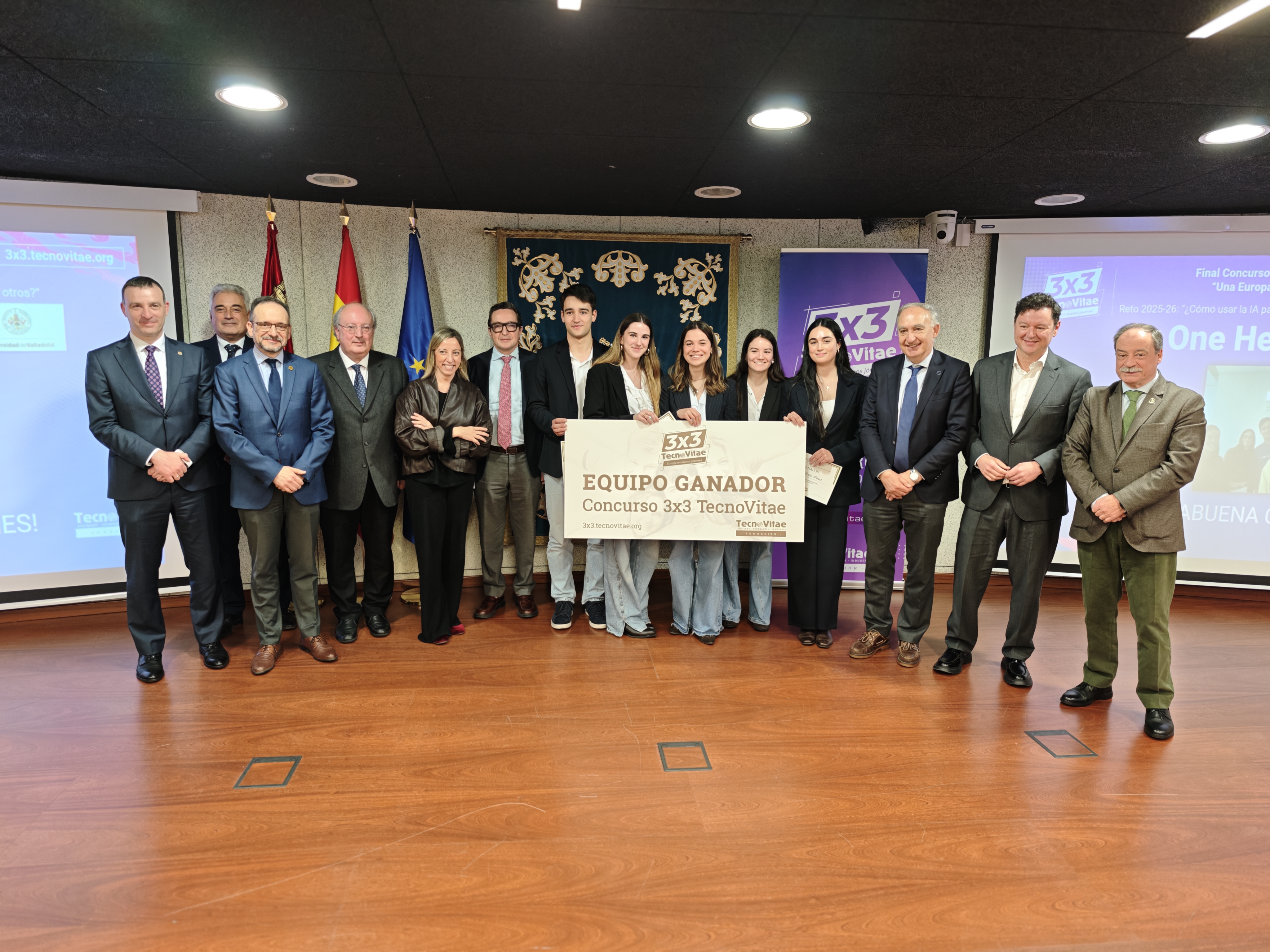 Equipo ganador, integrado por estudiantes de Ingeniería Biomédica de la UVa