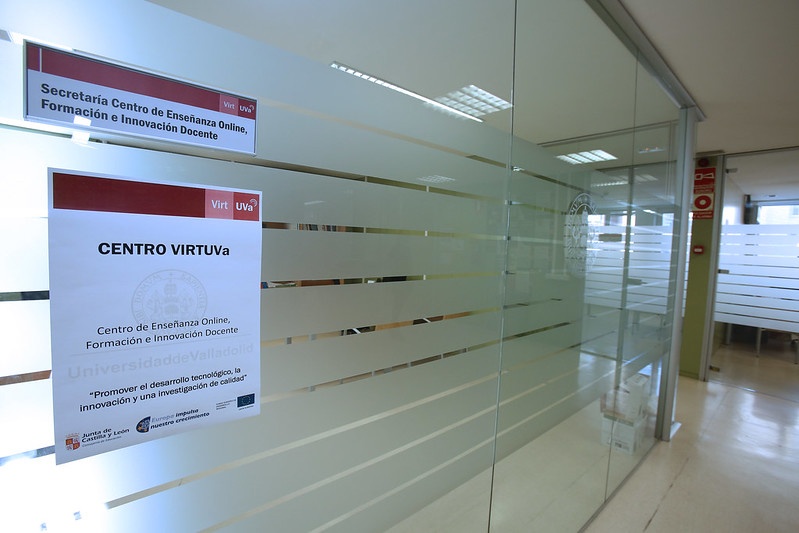 Instalaciones del Centro de Enseñanza Online, Formación e Innovación Docente, VirtUVa. Las instalaciones se encuentran en el Edificio "Rector Tejerina", 3ª planta, Plaza de Santa Cruz, 6