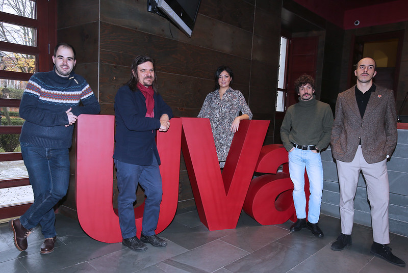 Íñigo de Peque (director del Grupo de Música Antigua), Francisco Lara (director de la JOUVa), Elisa López (directora del BalletUVa), Juan Izquierdo y Daniel Alconada (Promotores UVaSOUND)