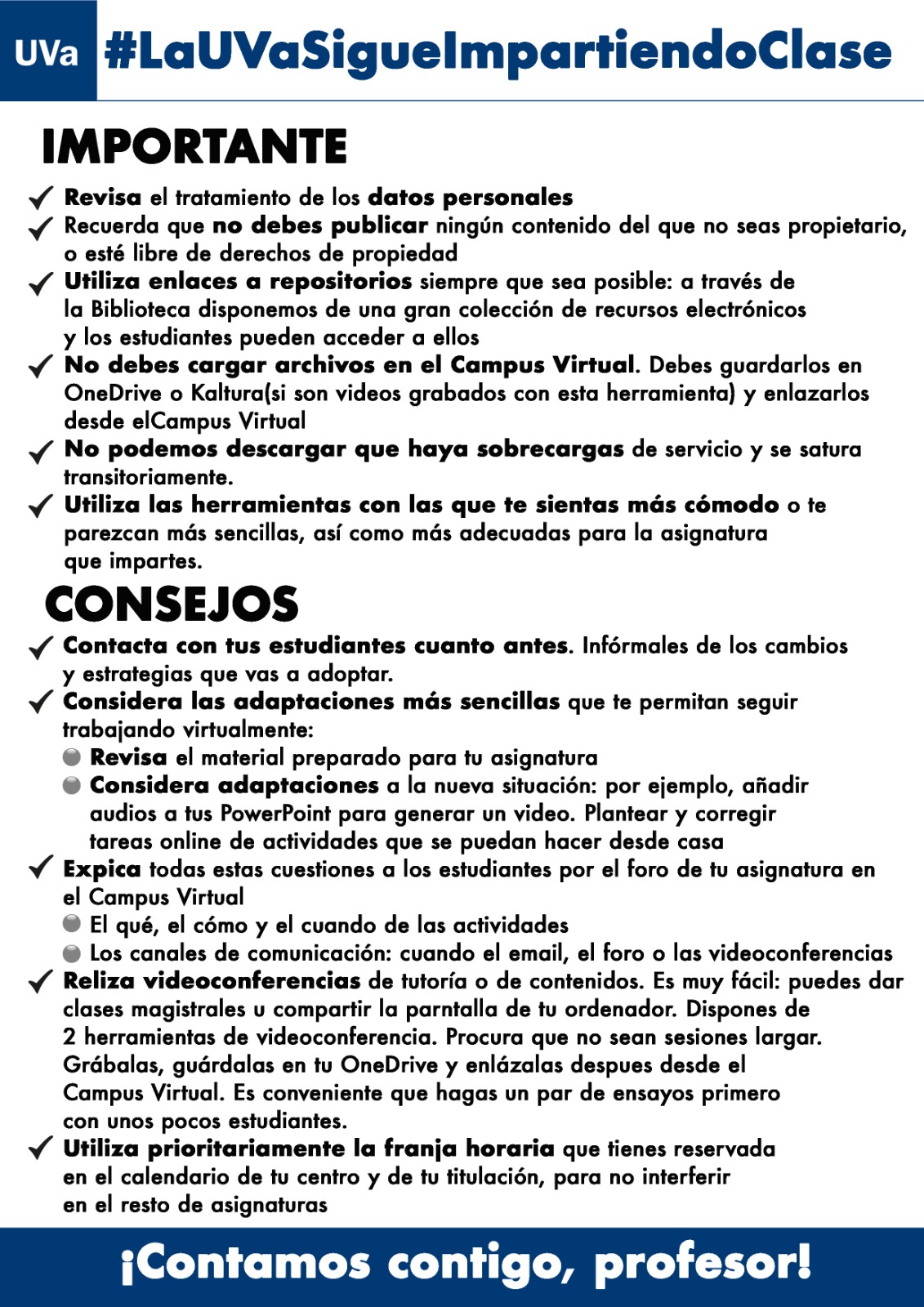 Consejos para los profesores de la UVa
