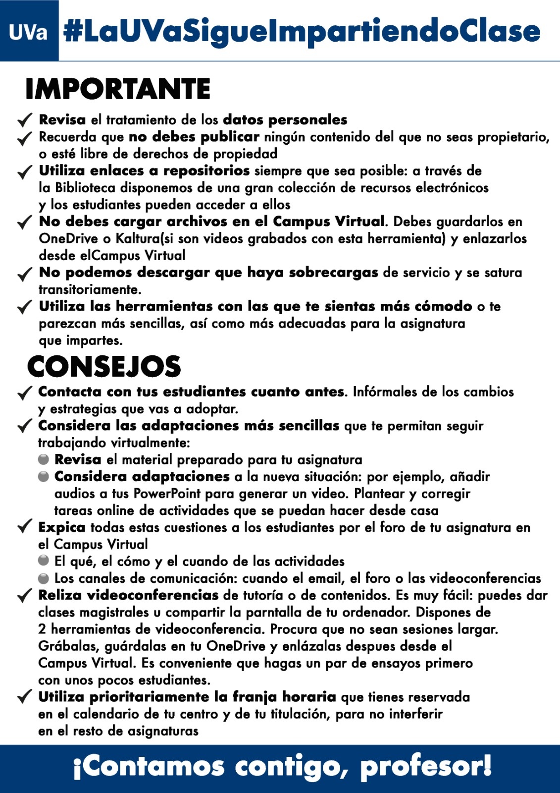 Consejos para los profesores de la UVa