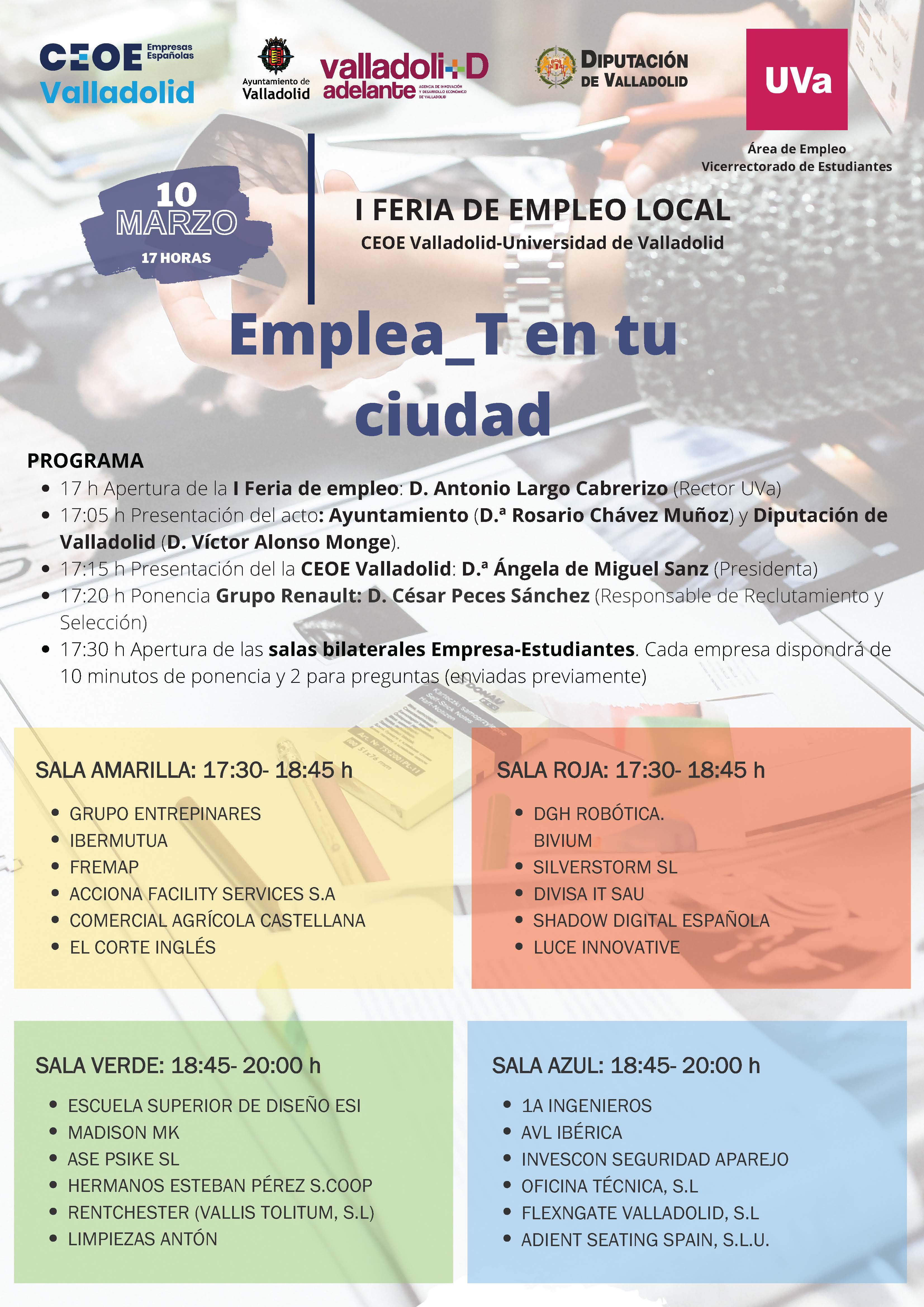 Cartel Feria de Empleo CEOE Valladolid-UVa