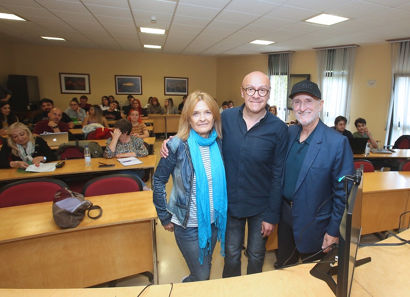 Mercedes Miguel (directora del Master de Cine), Martín Hernández y Javier Angulo (director SEMINCI)