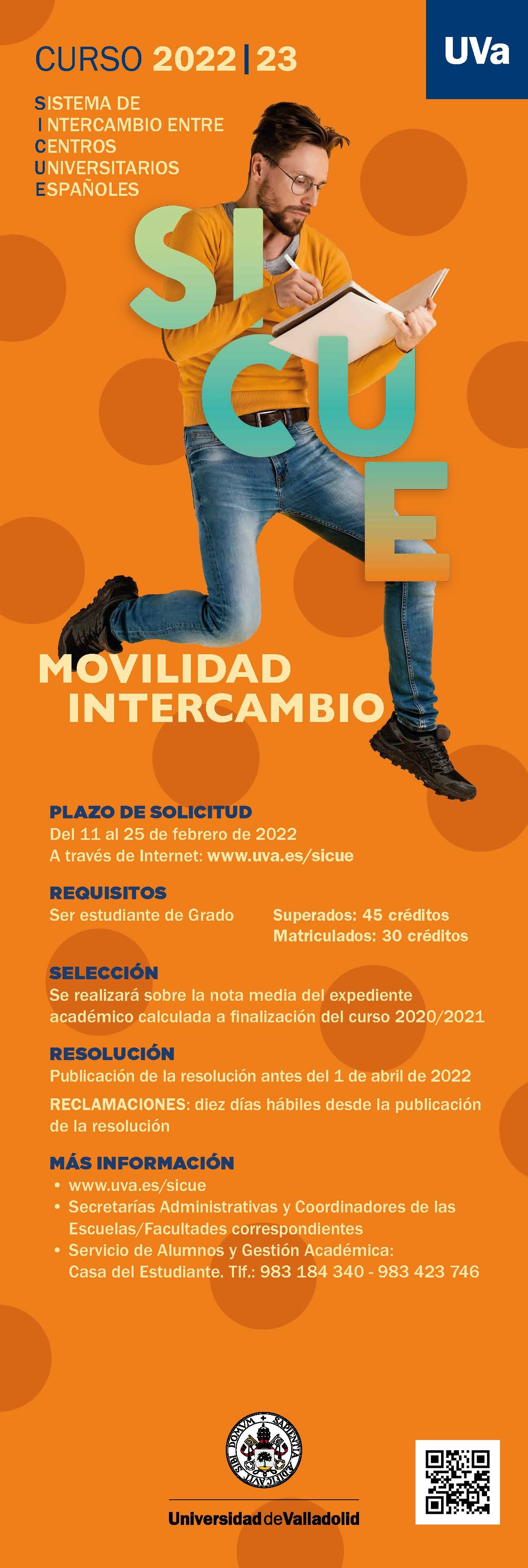 Los estudiantes de la UVa pueden solicitar hasta el 25 de febrero una movilidad para estudiar en otra universidad española el próximo curso