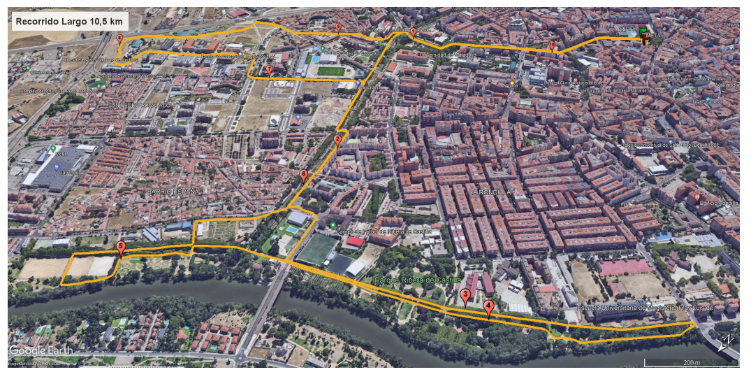 Recorrido largo de la prueba (10,5km)